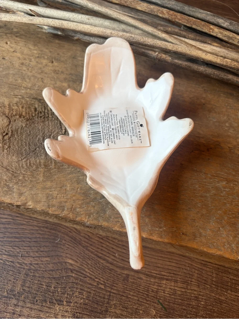 Papel Giftware Kathy Sulewski Autumn Breeze Leaf Tealight Candle Holder I NWT